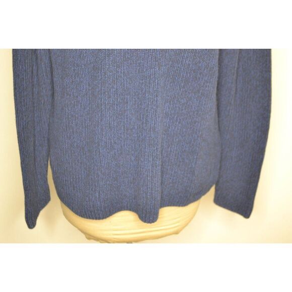 Cabela's Woman's Large Blue Cable Knit Pullover V-Neck Sweater - Picture 3 of 13